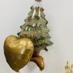 Ballonhilsen med juletræ og guld hjerte